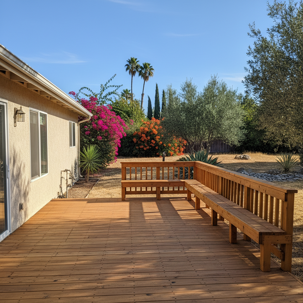 Completed deck repair work at a residential property in Fresno, CA