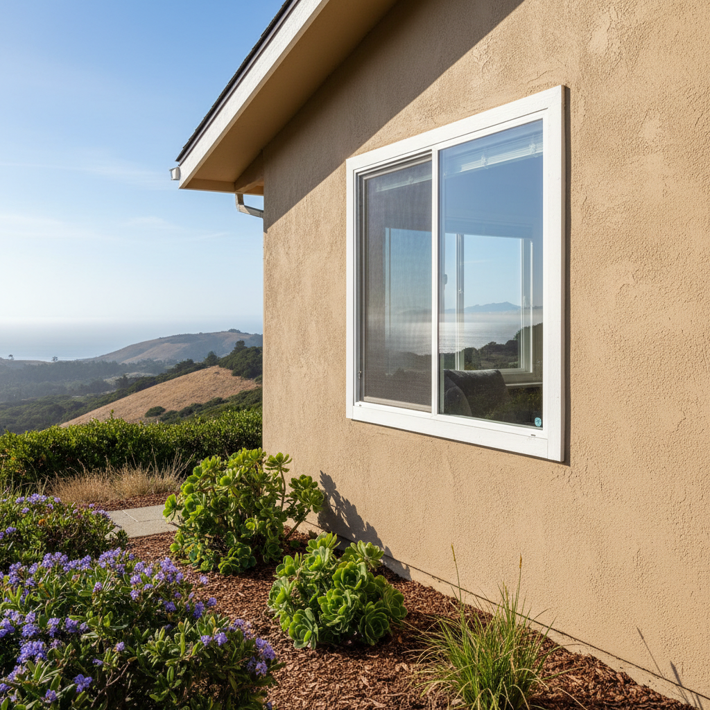 Completed residential stucco work at a residential property in Pacifica, CA