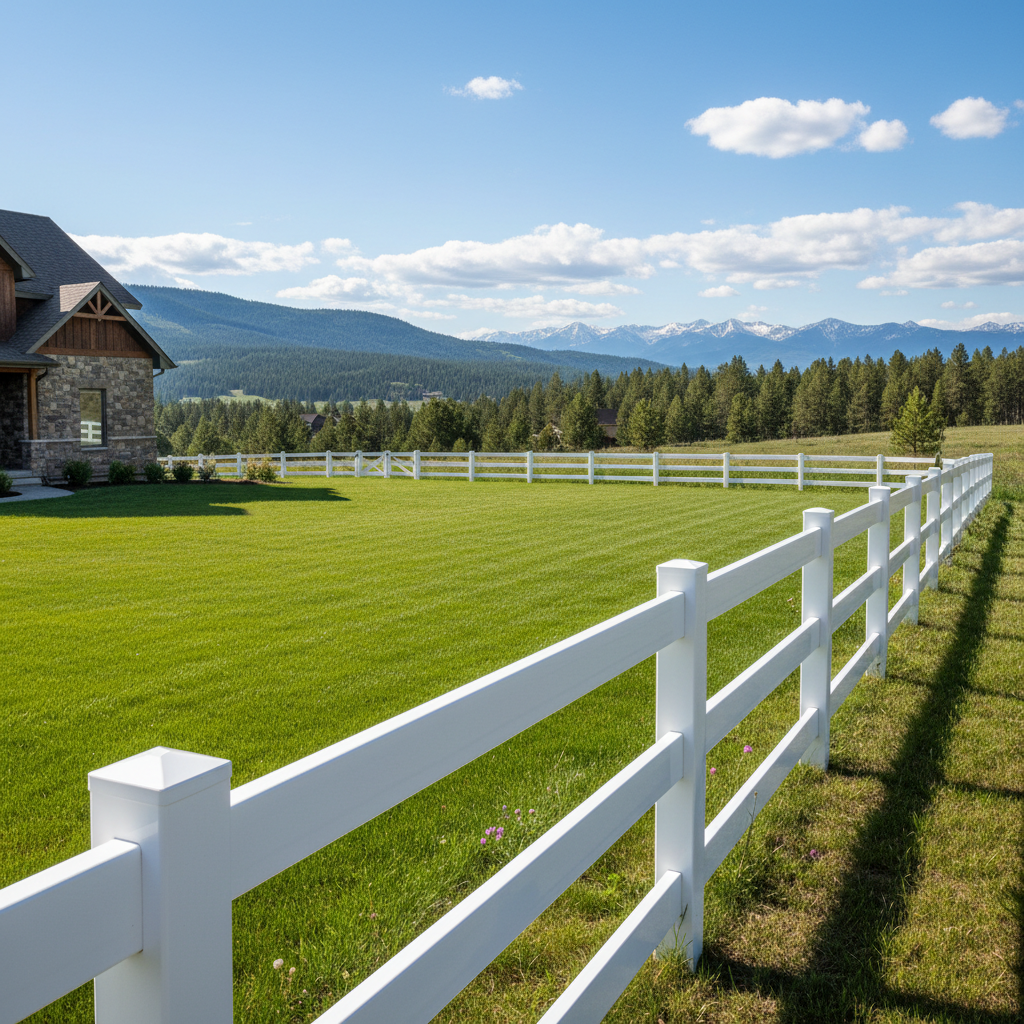 Completed fence painting work at a residential property in Kalispell, MT