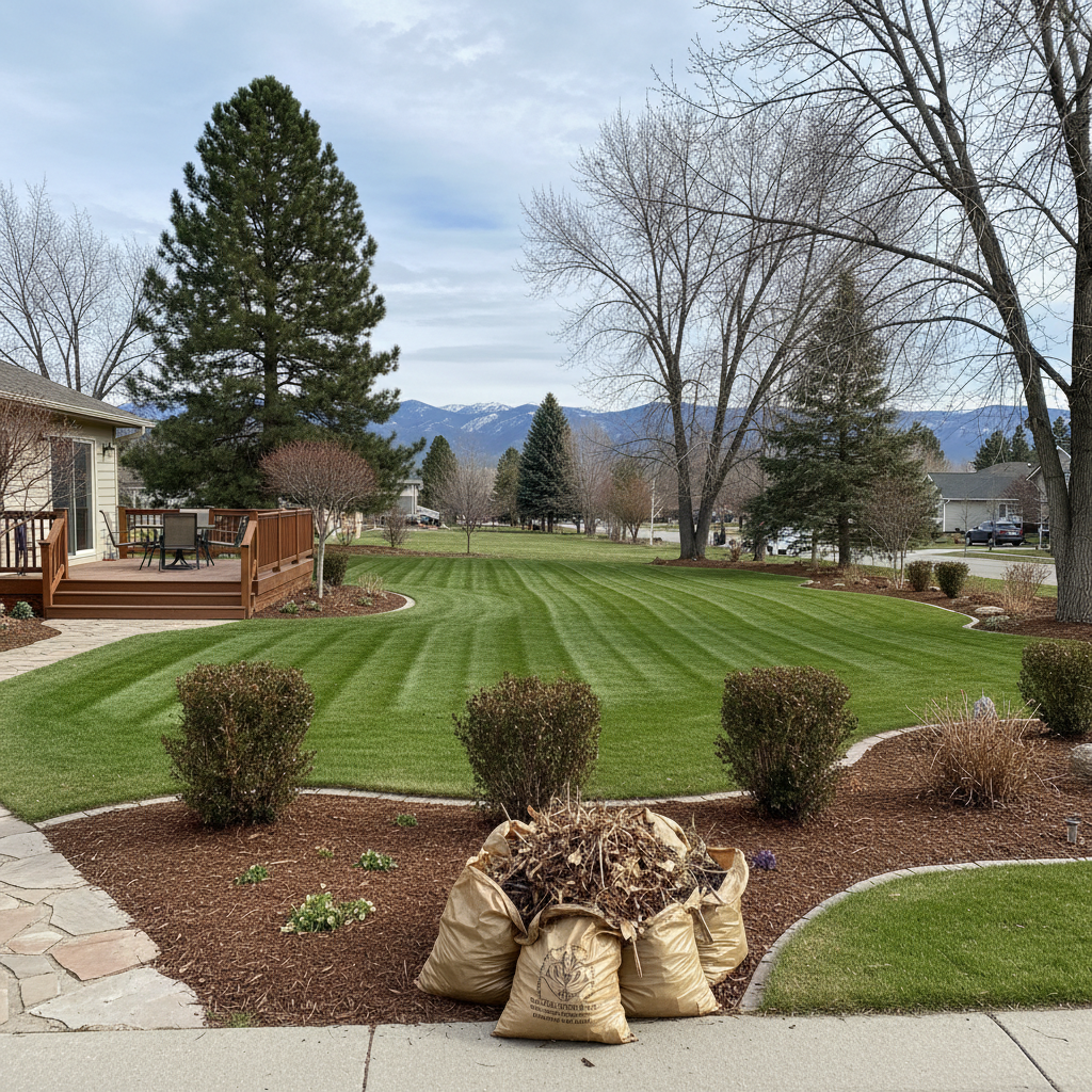 Completed seasonal cleanup work at a residential property in Missoula, MT