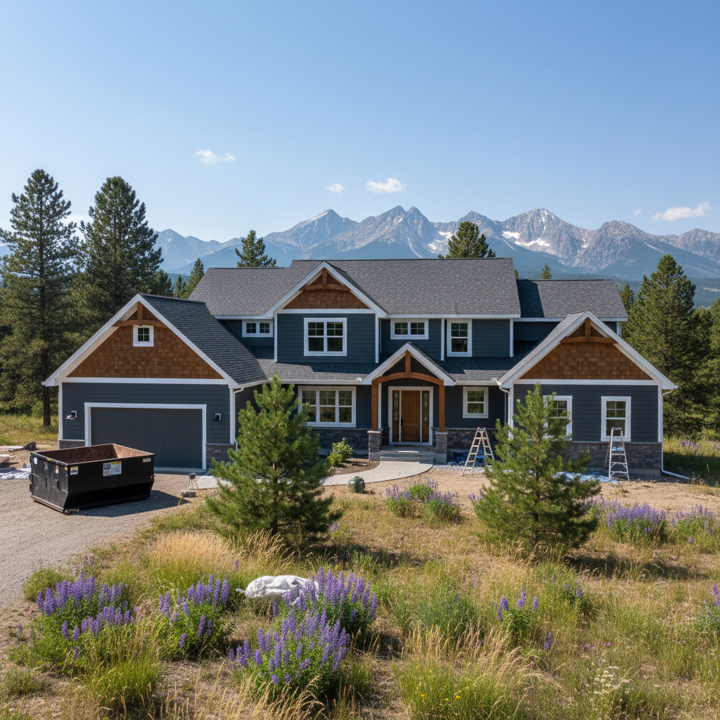 Completed exterior painting work at a residential property in Big Sky, MT