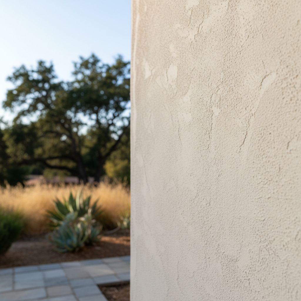 Completed stucco replacement work at a residential property in Atherton, CA