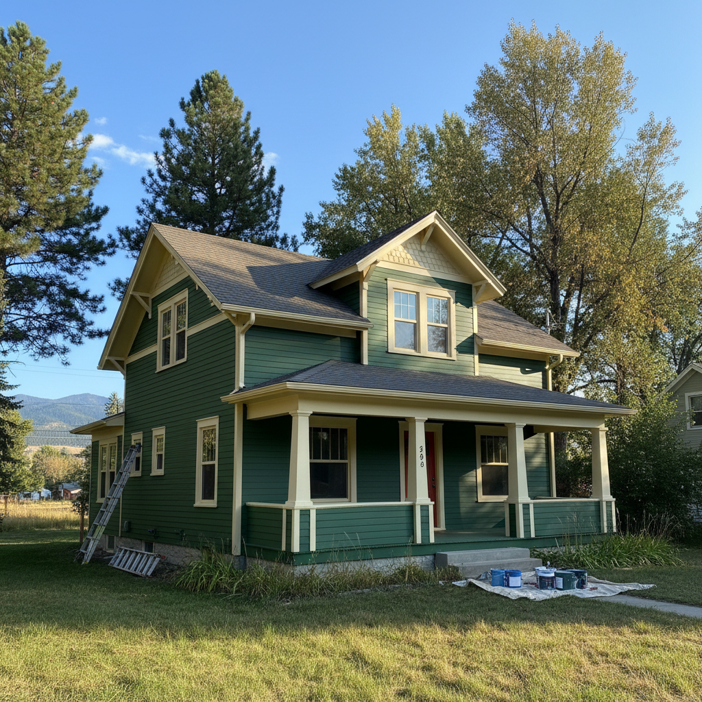 Completed exterior painting work at a residential property in Missoula, MT