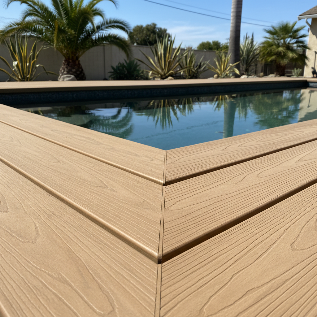Completed pool decks work at a residential property in Inglewood, CA