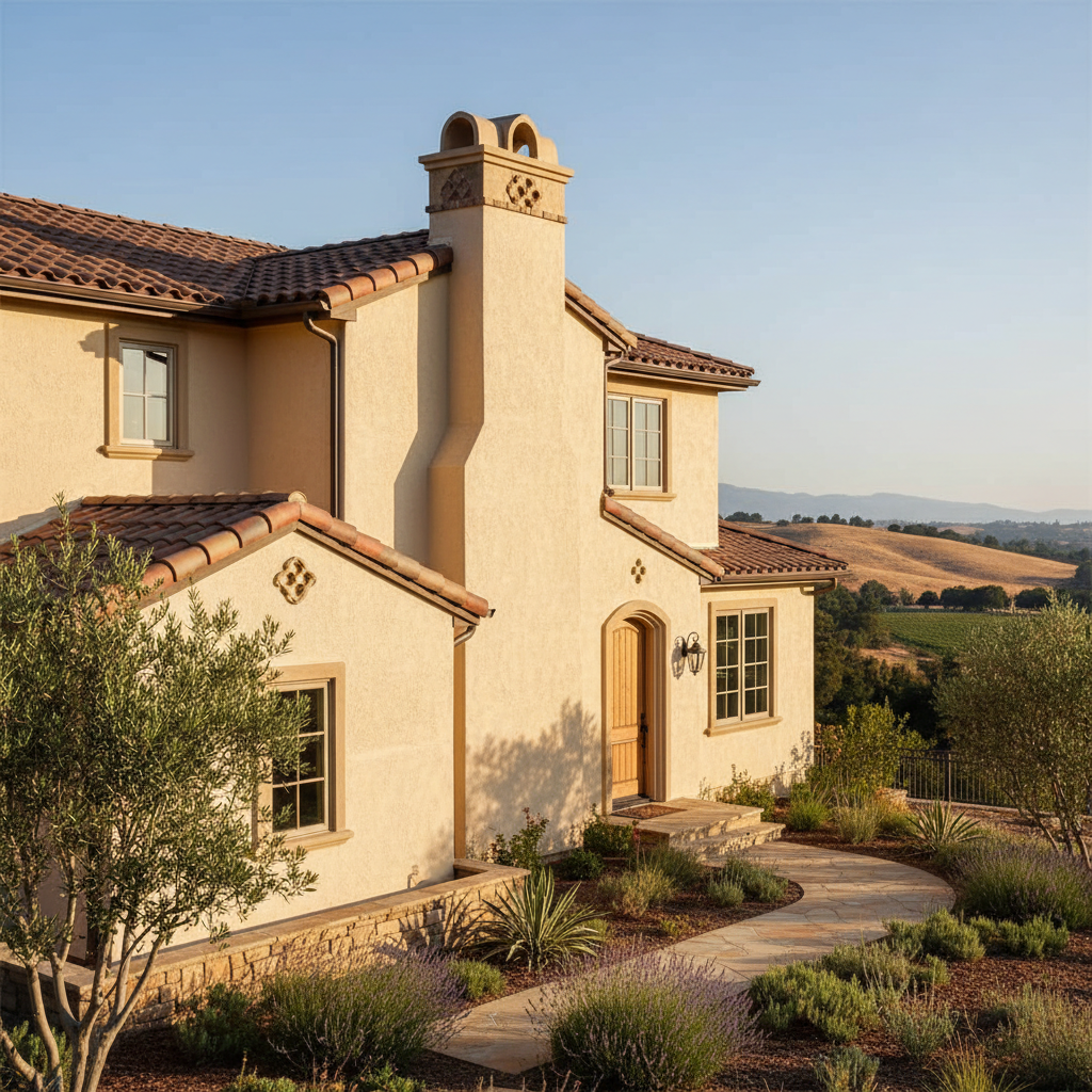 Completed stucco installation work at a residential property in Saratoga, CA