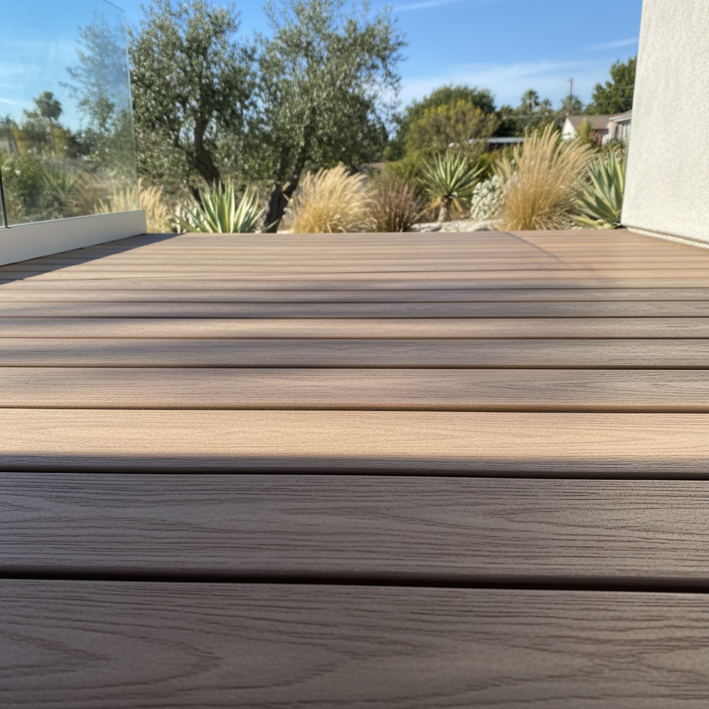 Completed trex decks work at a residential property in Los Angeles, CA
