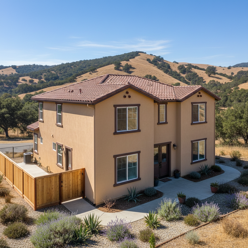 Completed stucco painting work at a residential property in Carmel Valley, CA