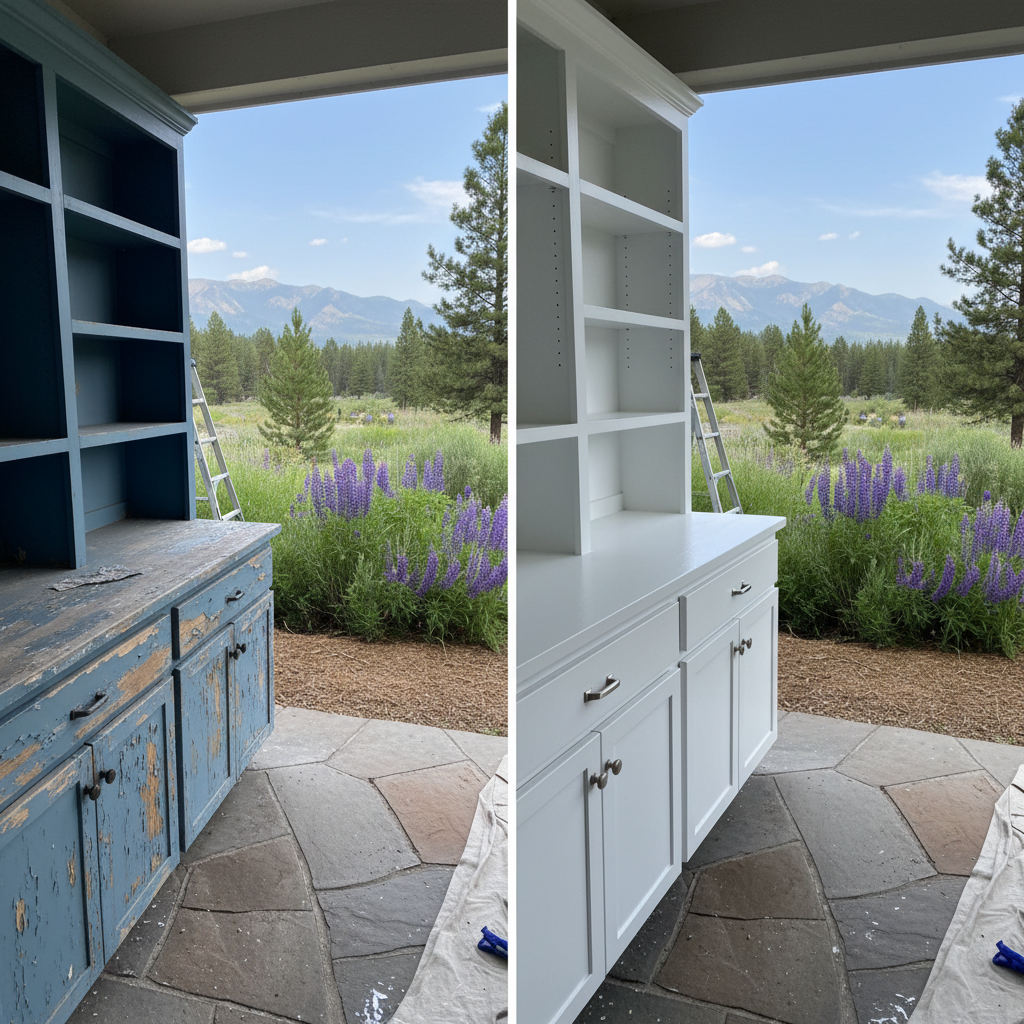 Completed cabinet painting work at a residential property in Missoula, MT