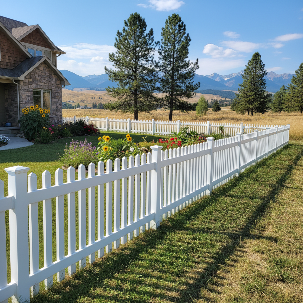 Completed fence painting work at a residential property in Victor, MT