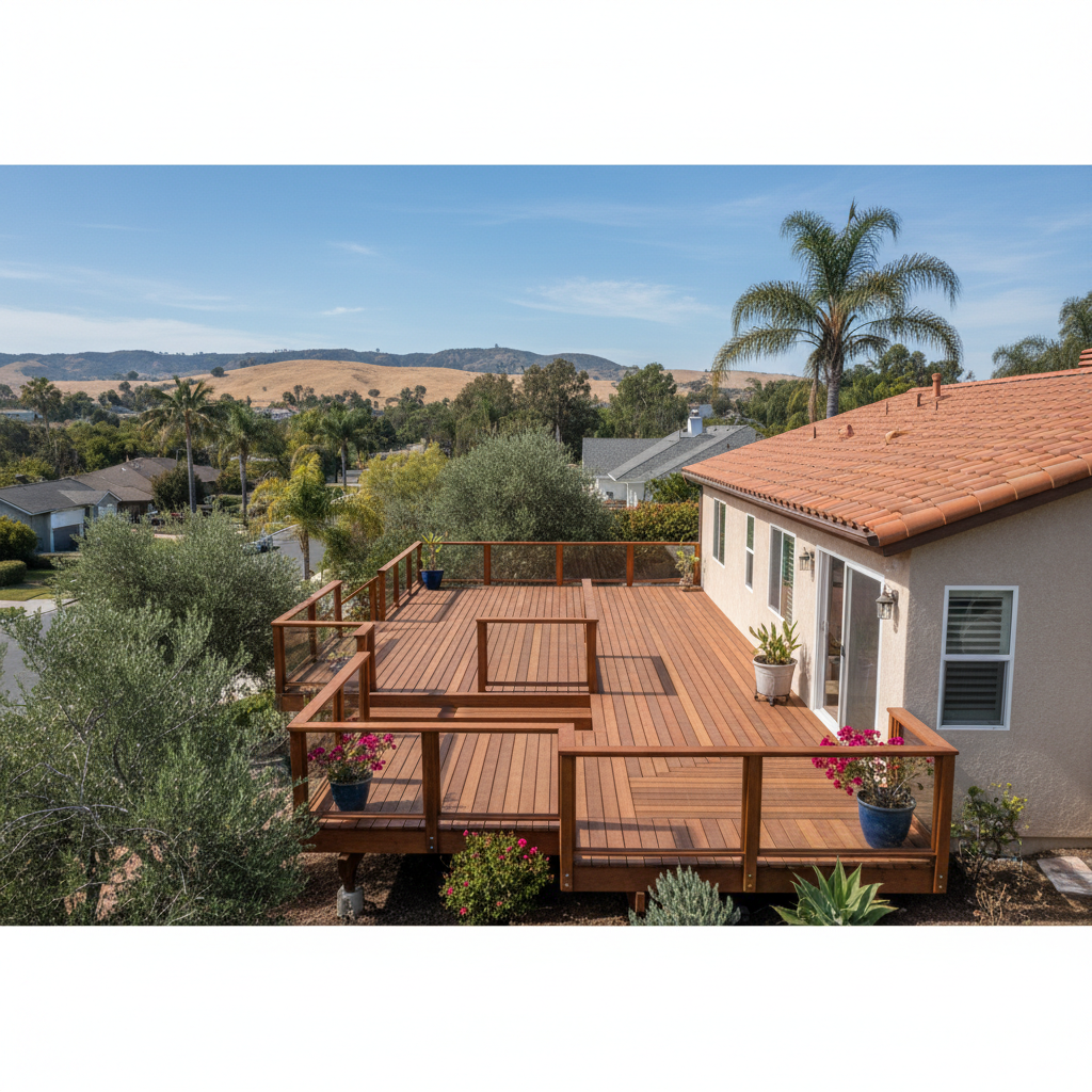 Completed deck repair work at a residential property in Los Angeles, CA