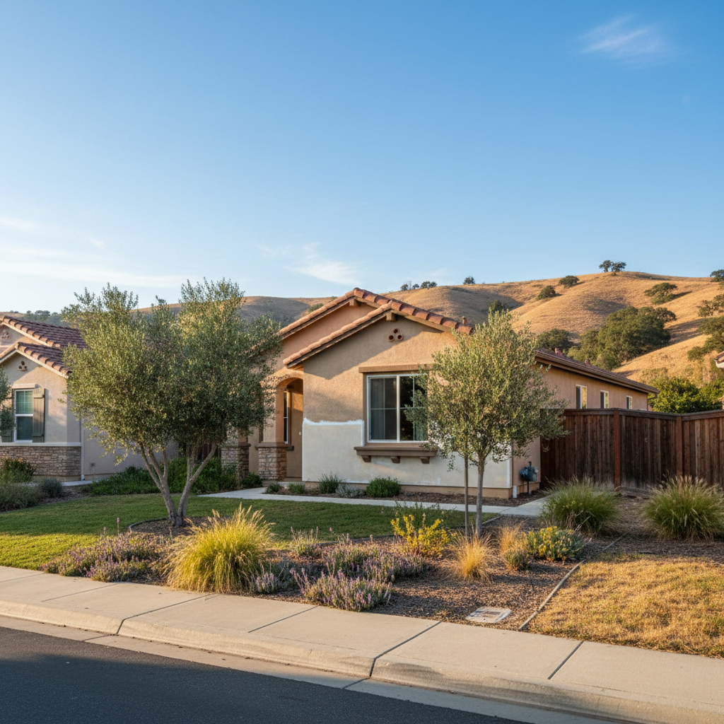 Completed stucco repair work at a residential property in Hollister, CA