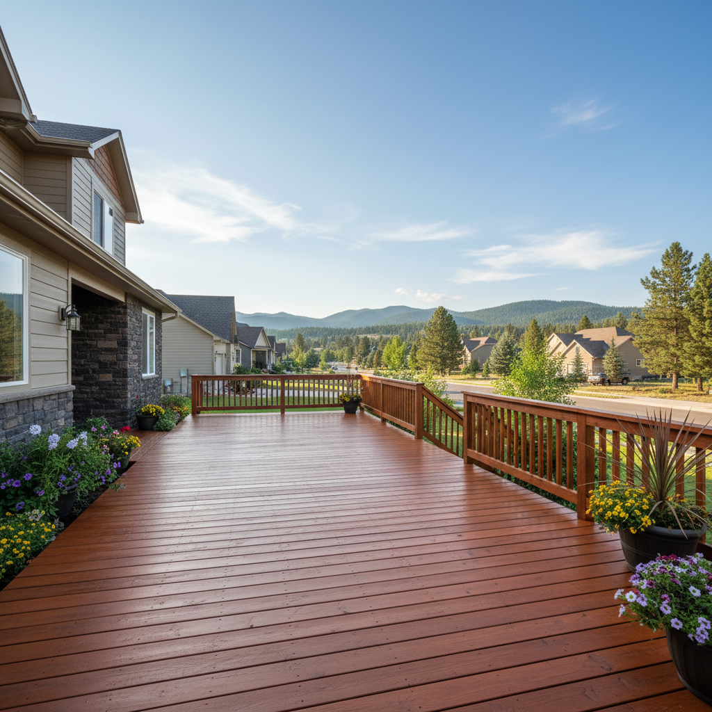 Completed deck staining work at a residential property in Missoula, MT