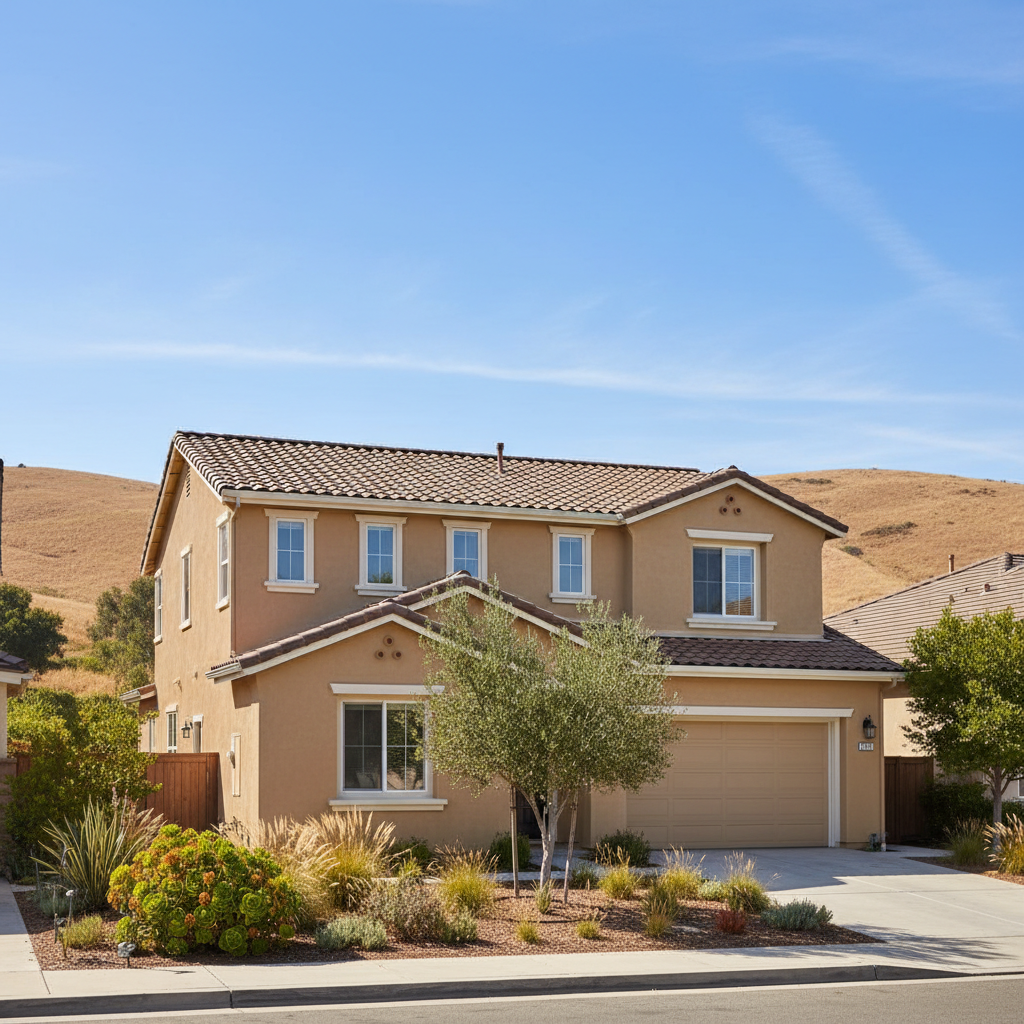 Completed stucco painting work at a residential property in Carmel Valley, CA