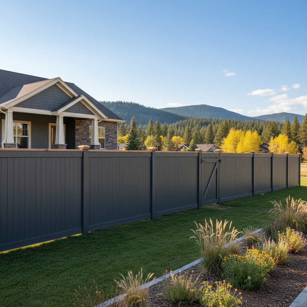 Completed fence painting work at a residential property in Whitefish, MT