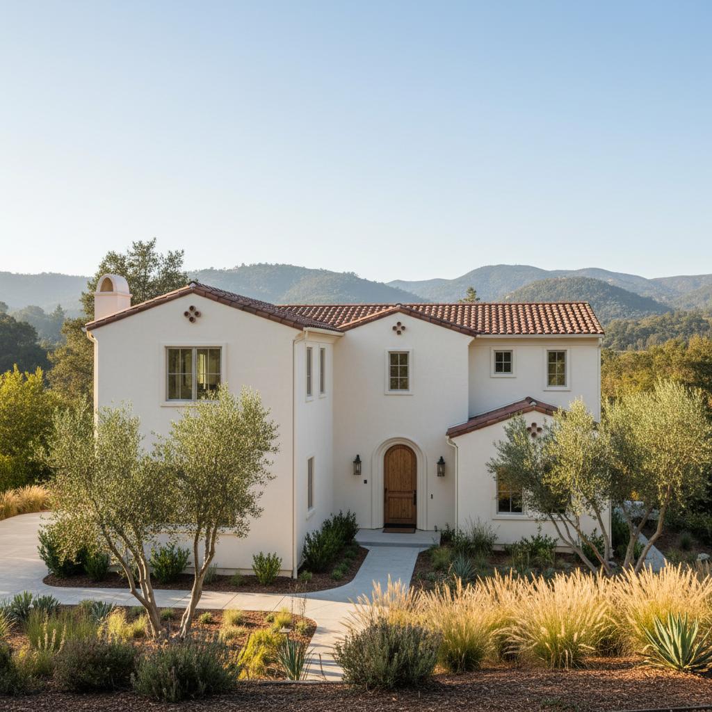 Completed stucco replacement work at a residential property in Portola Valley, CA