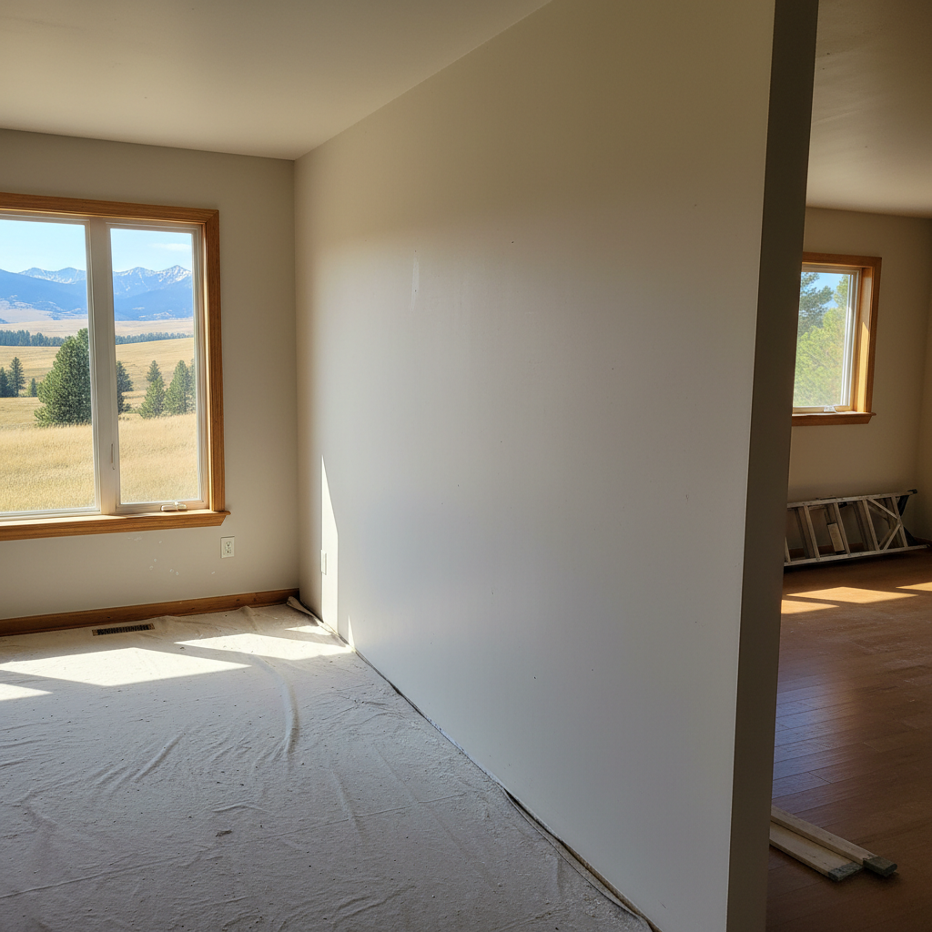 Completed wallpaper removal work at a residential property in Victor, MT