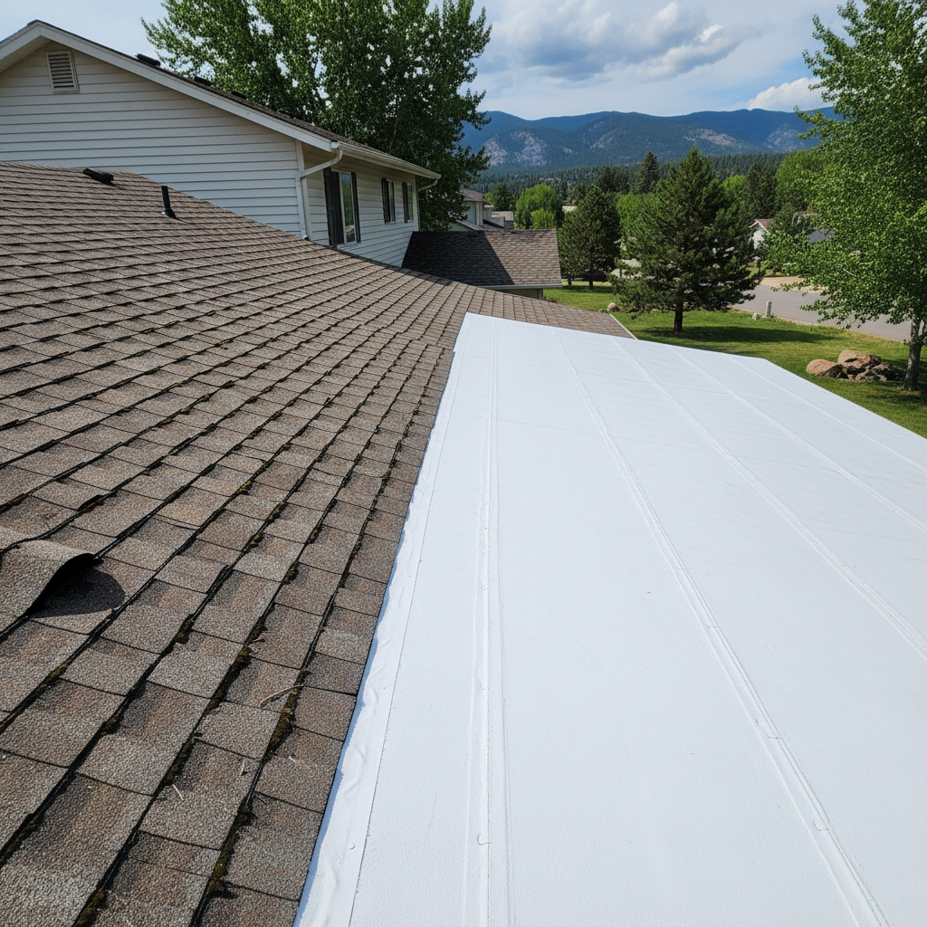 Completed commercial tpo roofing work at a residential property in Missoula, MT
