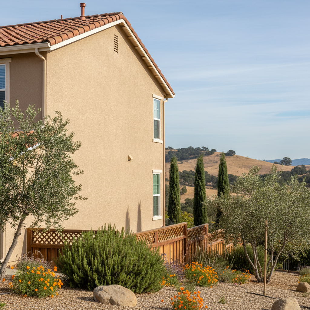 Completed residential stucco work at a residential property in Campbell, CA