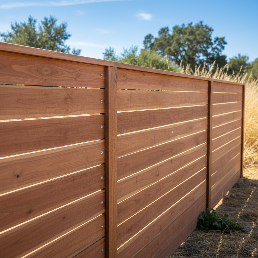 Completed wood fence installation work at a residential property in Vallejo, CA