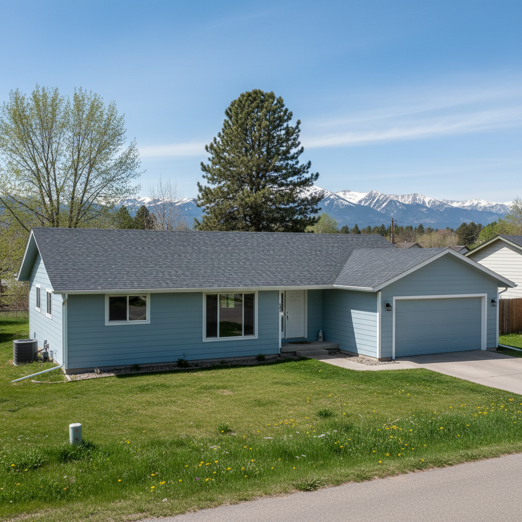Completed storm damage repair work at a residential property in Missoula, MT