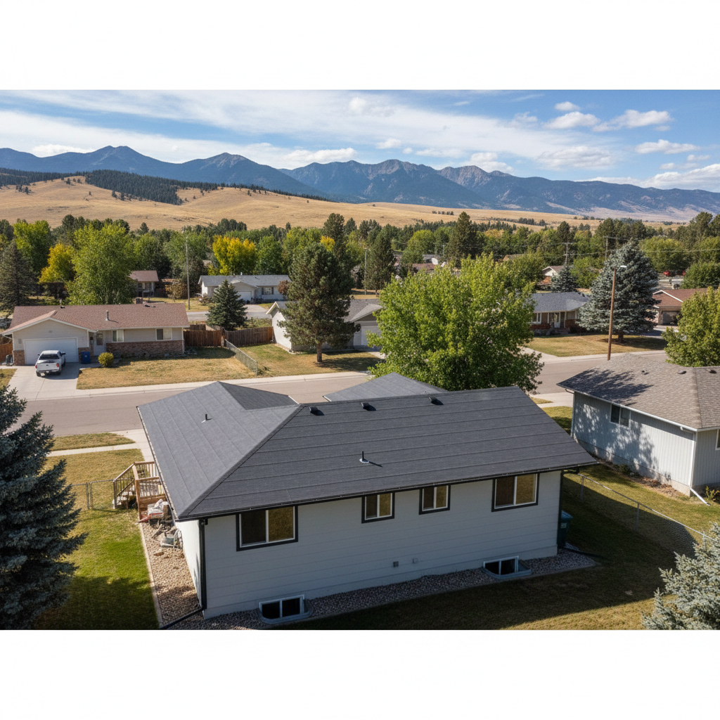 Completed flat roofing work at a residential property in Helena, MT