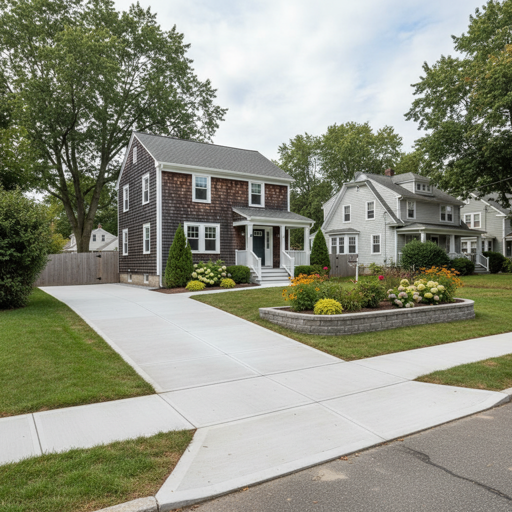 Completed concrete installation work at a residential property in Providence, RI
