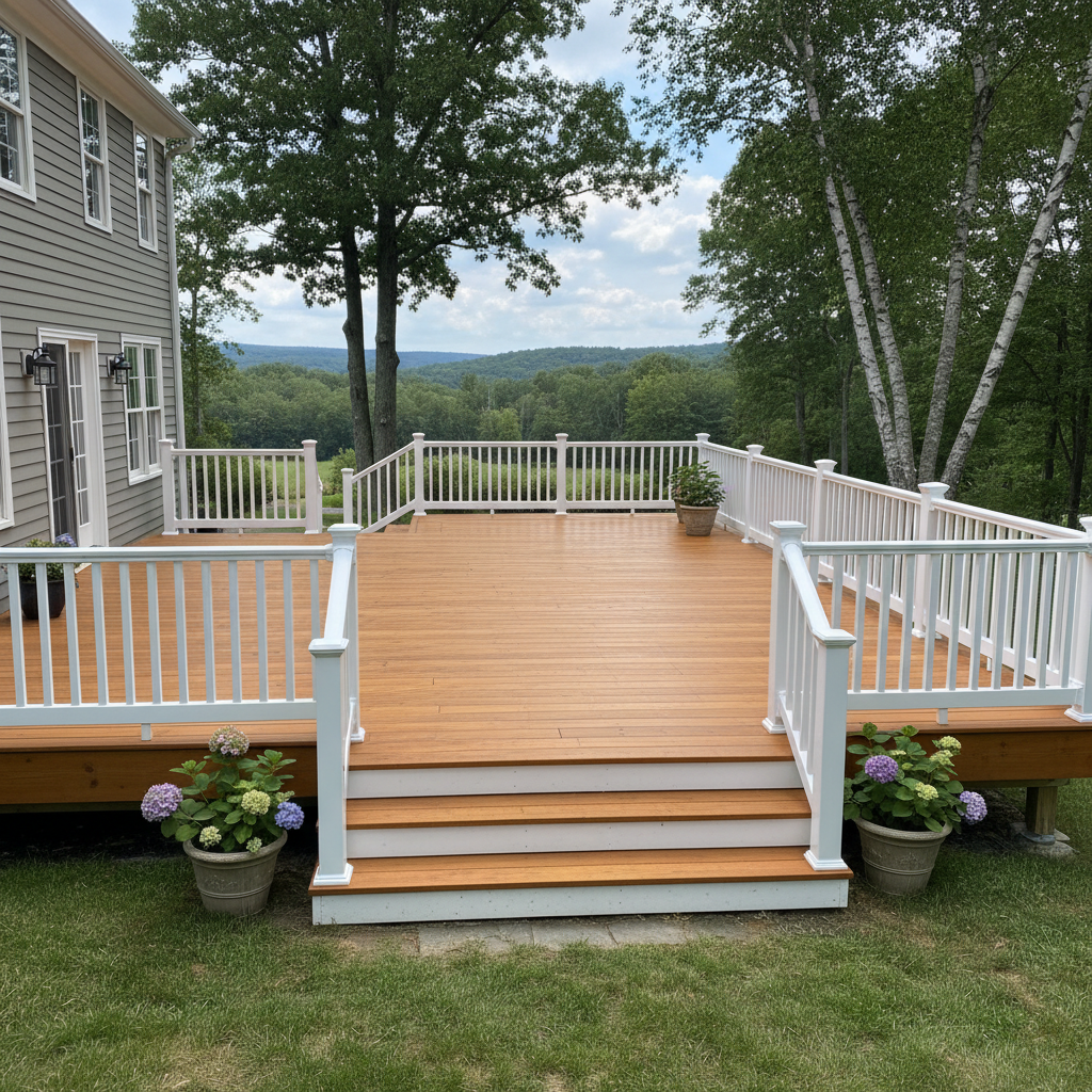 Completed deck painting & staining work at a residential property in Cranston, RI
