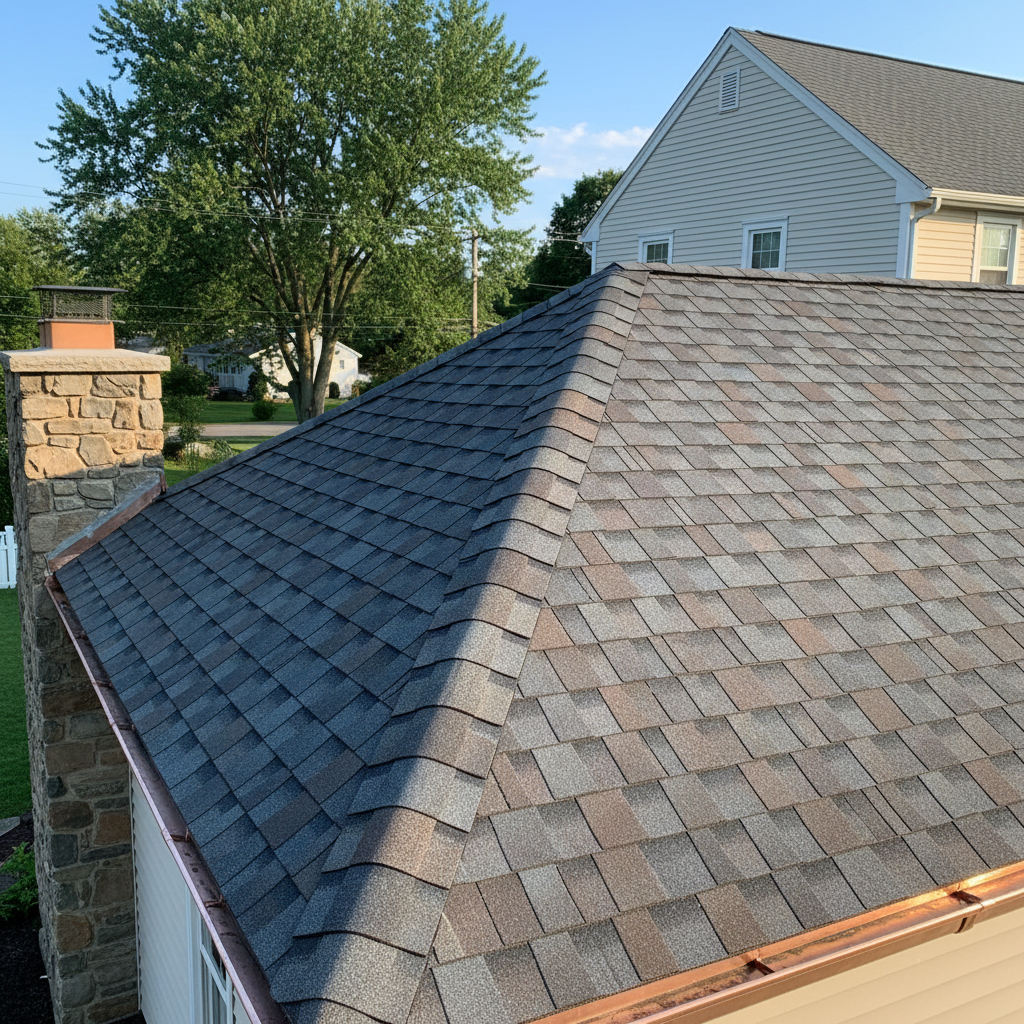 Completed roof repair work at a residential property in North Providence, RI