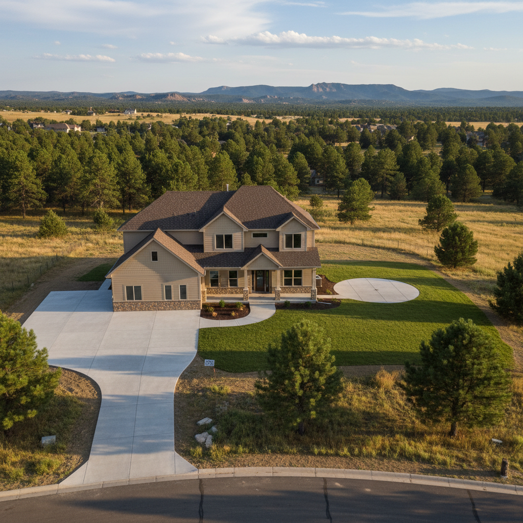 Completed concrete flatwork work at a residential property in Rapid City, SD