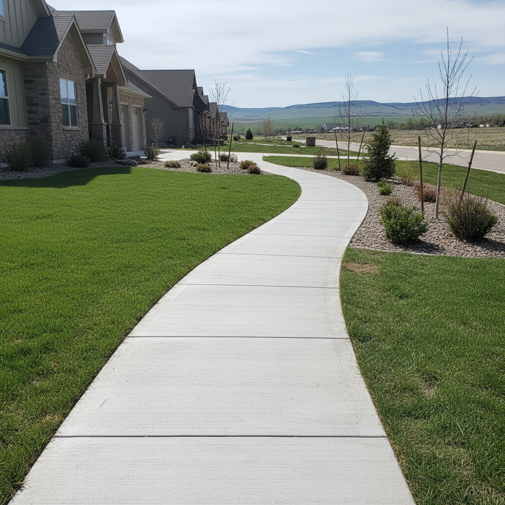 Completed concrete sidewalks work at a residential property in Sturgis, SD