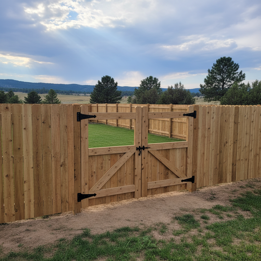 Completed gate installation work at a residential property in Sturgis, SD