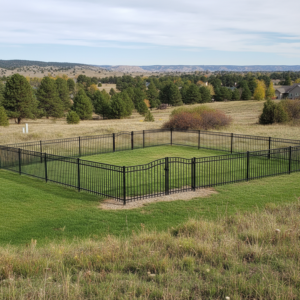 Completed ornamental iron fencing work at a residential property in Rapid City, SD