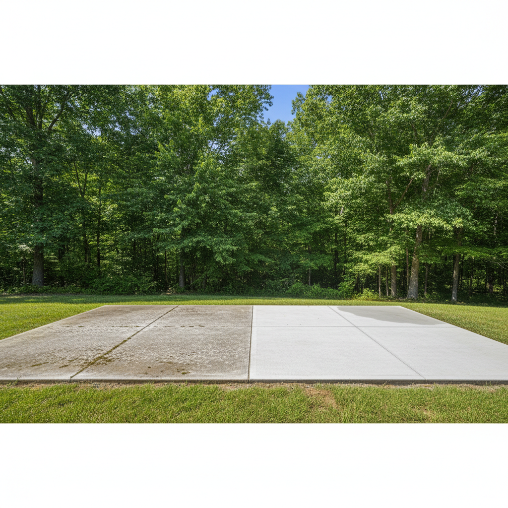 Completed concrete installation work at a residential property in Dayton, TN