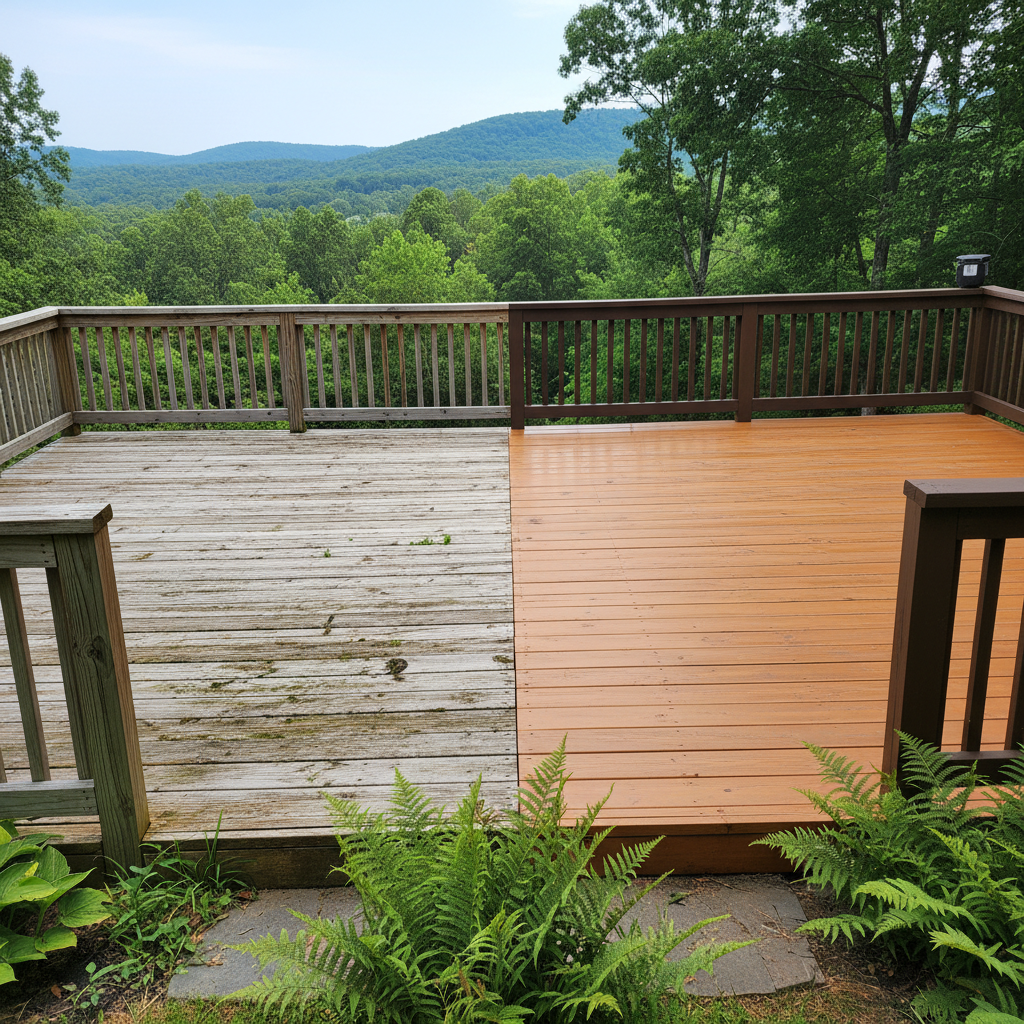 Completed deck painting & staining work at a residential property in Sevierville, TN