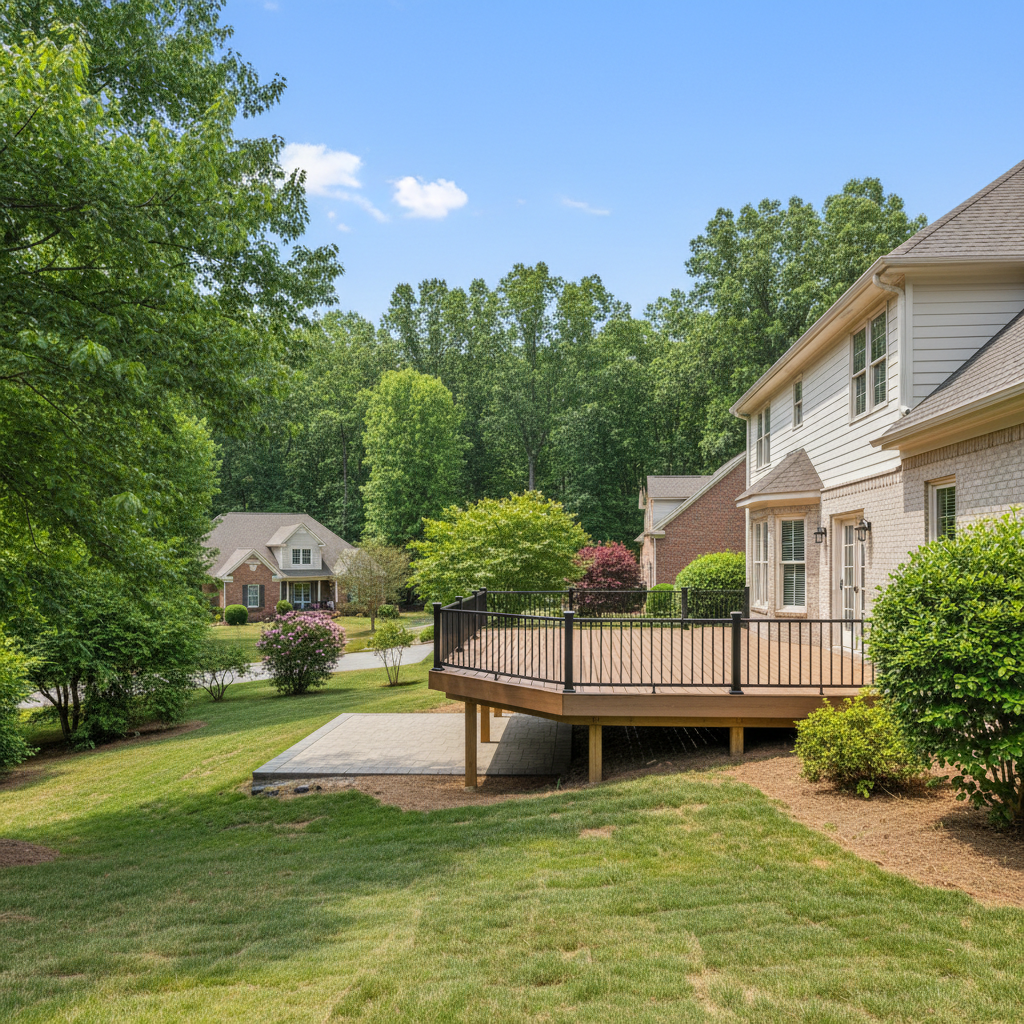 Completed composite decks work at a residential property in Rockford, TN