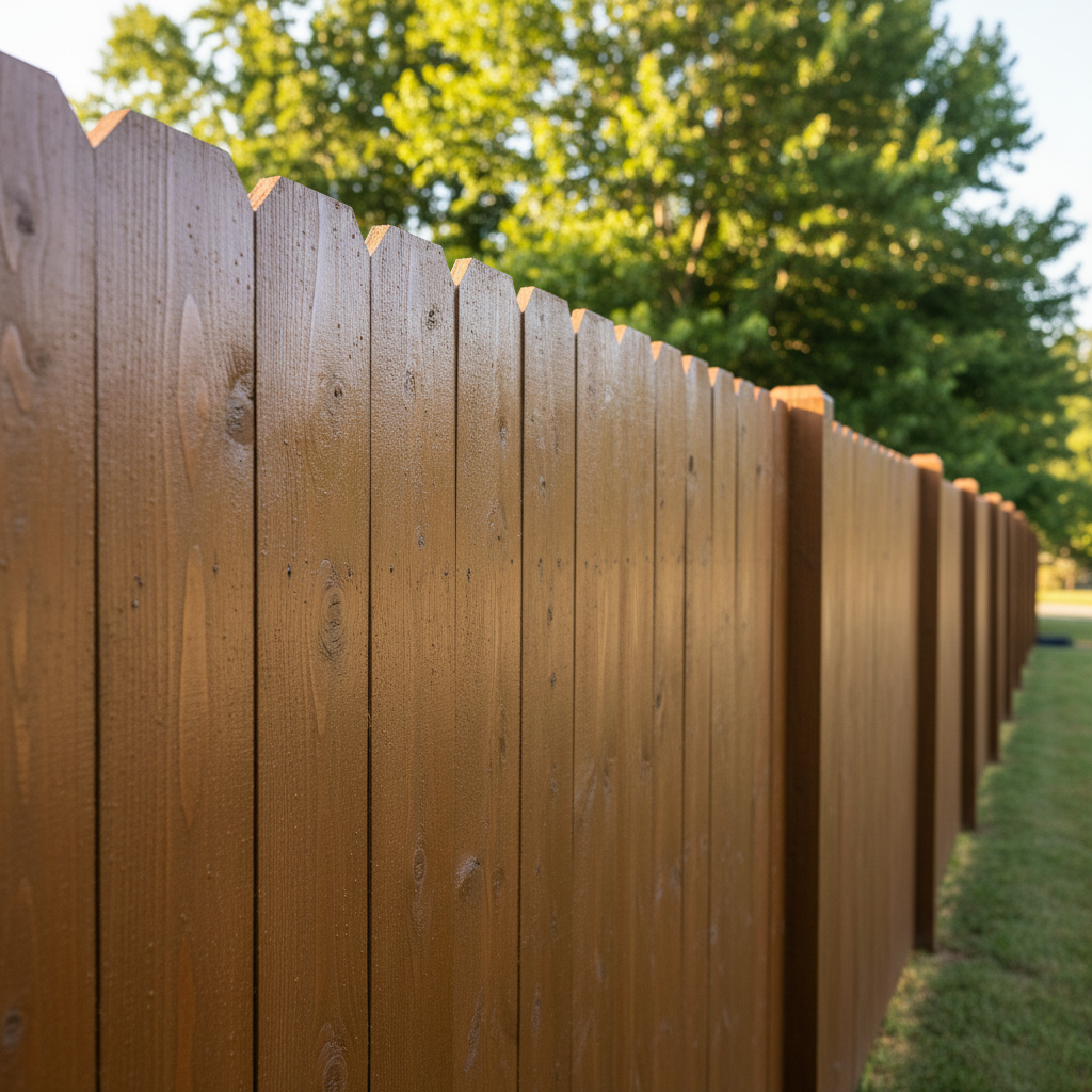 Completed fence staining and painting work at a residential property in Maryville, TN