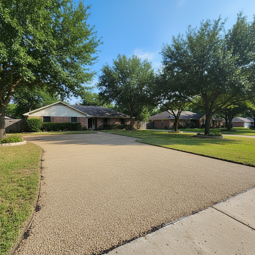 Completed asphalt milling work at a residential property in Rosenberg, TX
