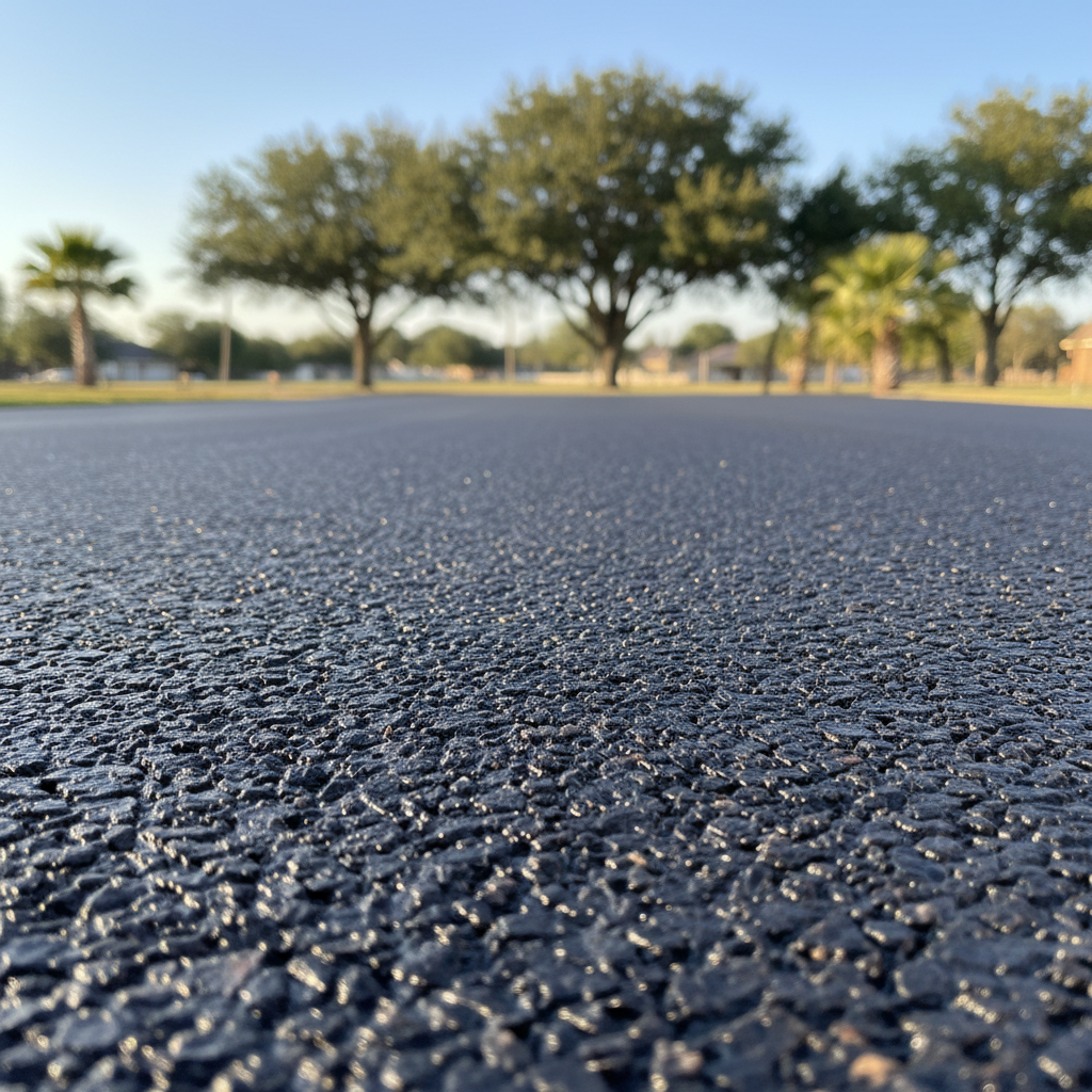 Completed residential asphalt work at a residential property in Baytown, TX