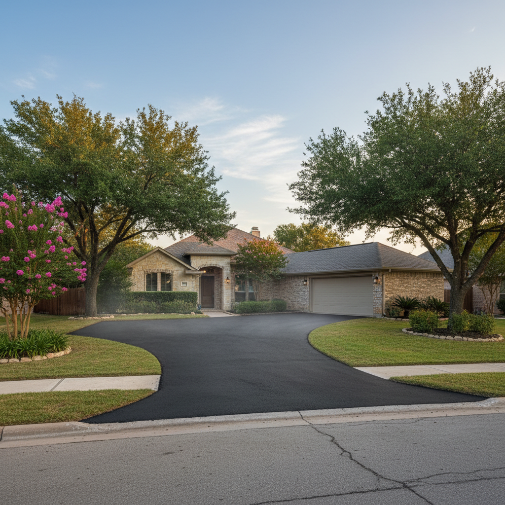 Completed commercial asphalt work at a residential property in Round Rock, TX