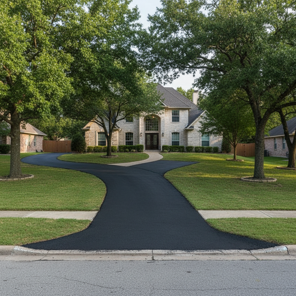 Completed asphalt paving work at a residential property in Killeen, TX