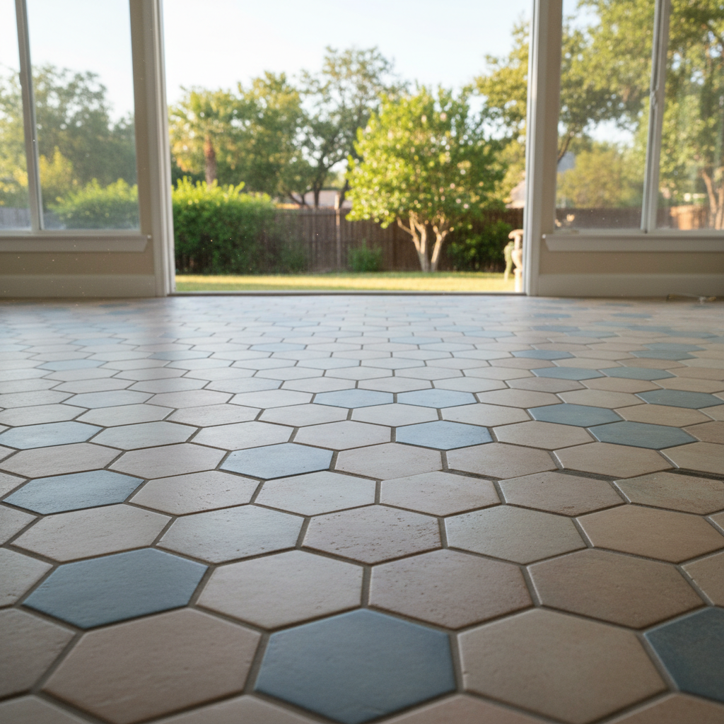 Completed tile flooring work at a residential property in San Antonio, TX