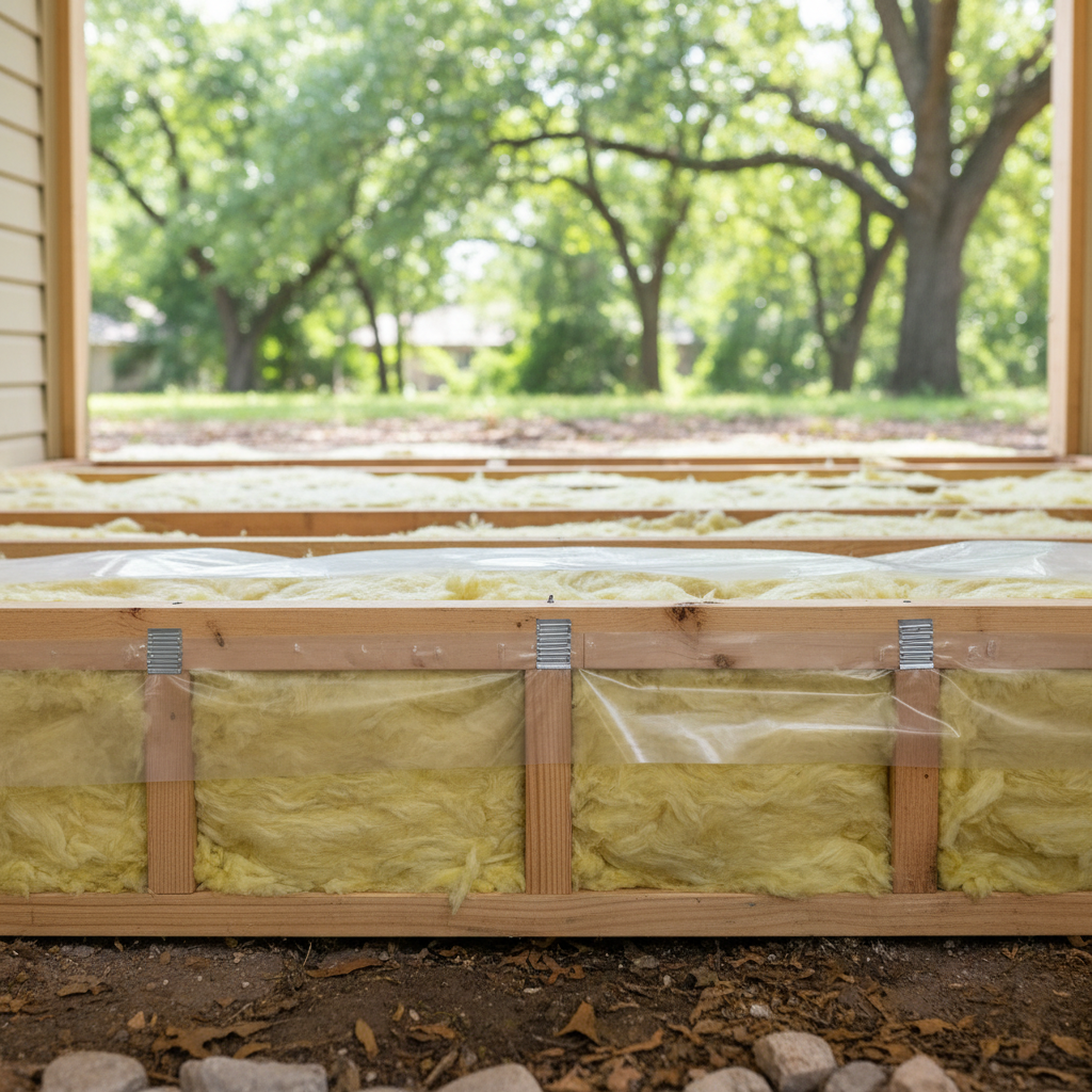 Completed crawl space insulation work at a residential property in Midlothian, TX