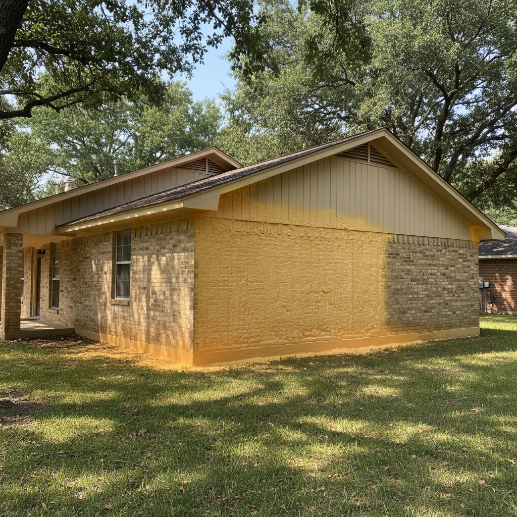 Completed closed cell spray foam work at a residential property in Mansfield, TX