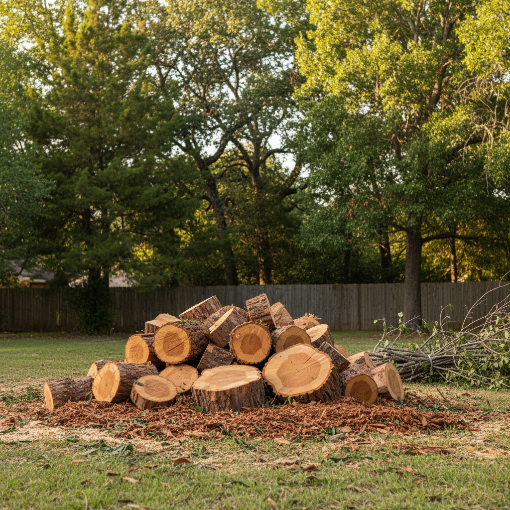 Completed emergency tree removal work at a residential property in Live Oak, TX