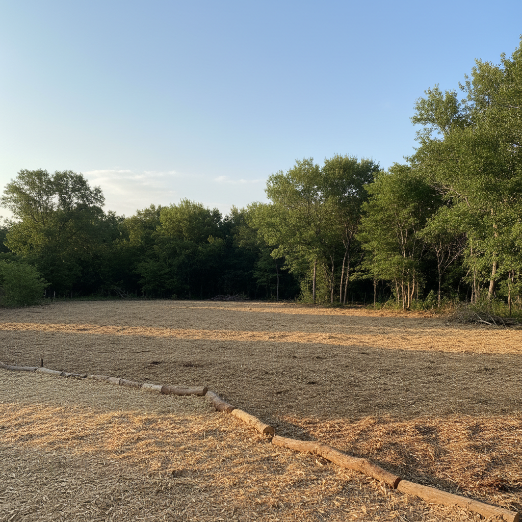 Completed land clearing work at a residential property in La Vernia, TX