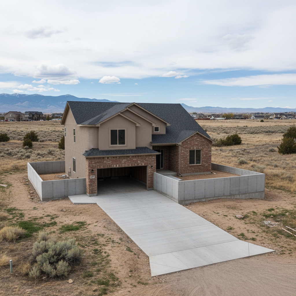 Completed concrete foundations work at a residential property in Layton, UT