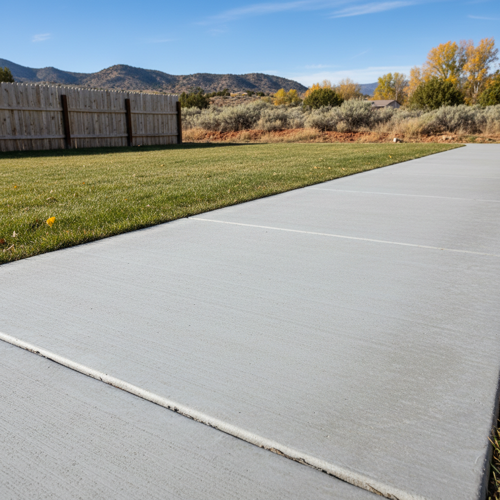 Completed concrete sidewalks work at a residential property in Riverton, UT