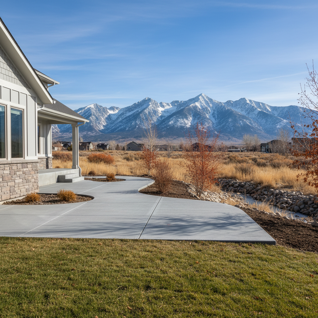 Completed concrete installation work at a residential property in Provo, UT