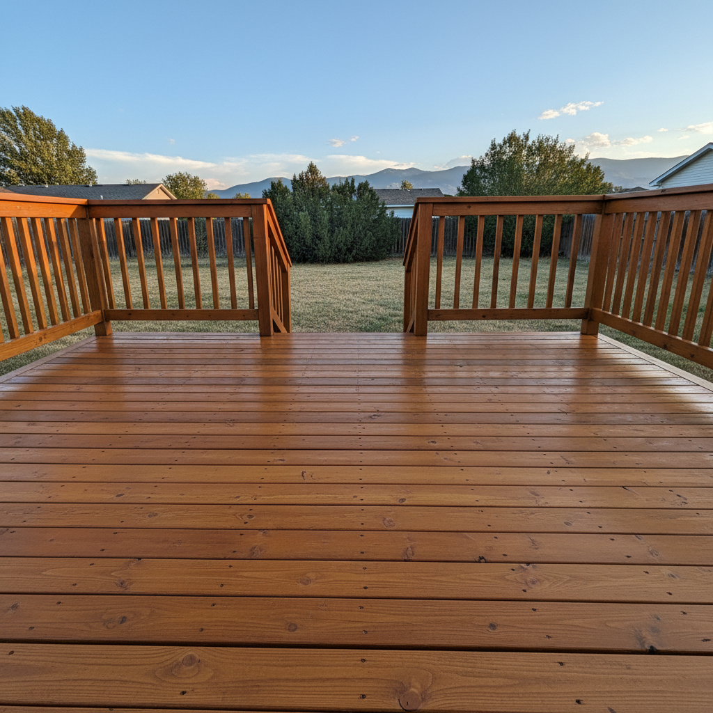 Completed deck painting & staining work at a residential property in Brigham City, UT