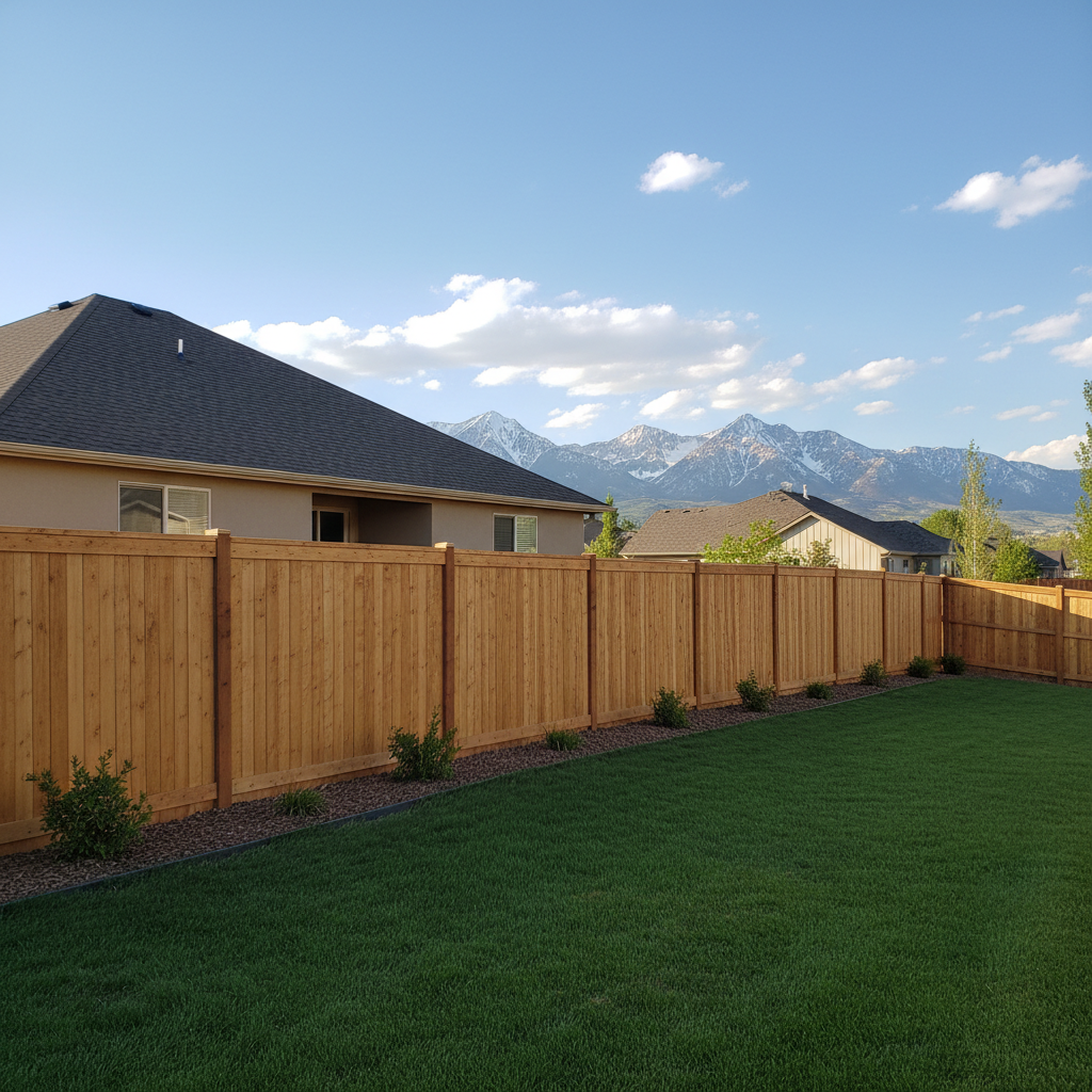Completed privacy fence installation work at a residential property in Ogden, UT